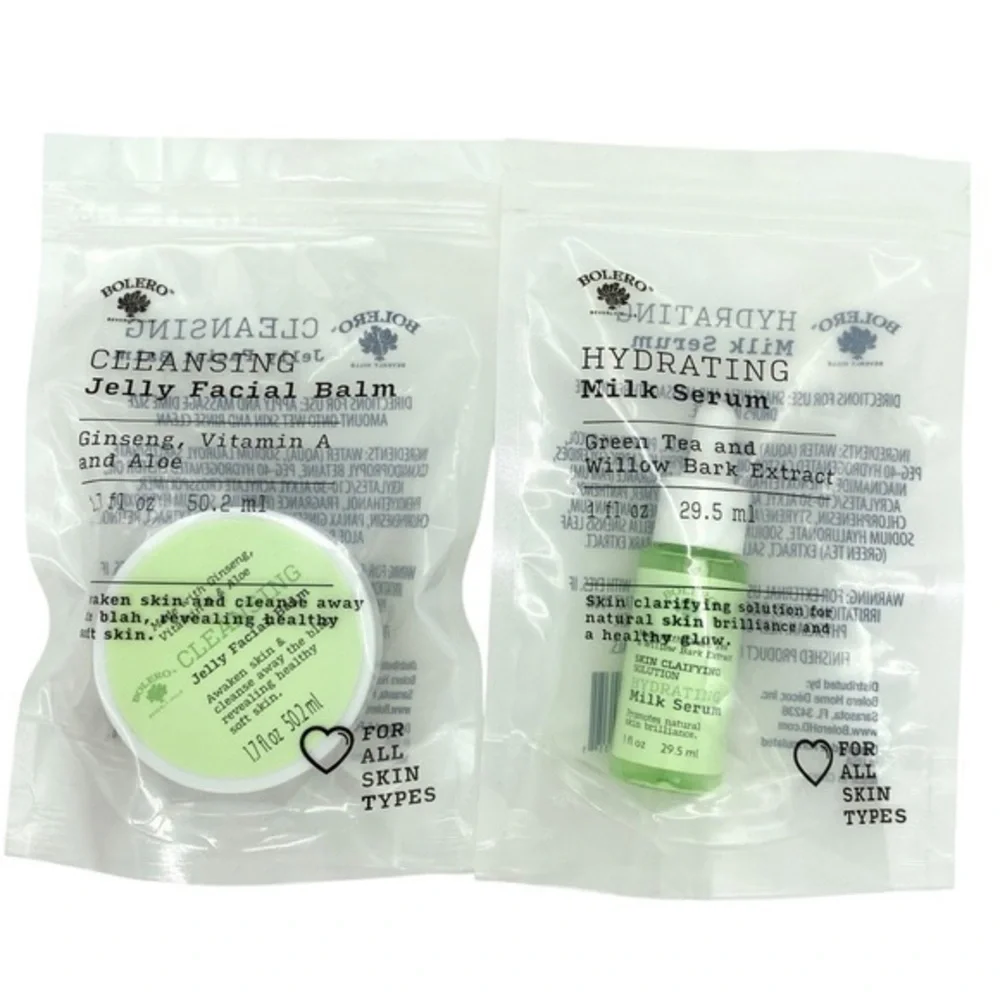 Bolero Cleansing Jelly Facial Balm and Hydrating Milk Serum Set